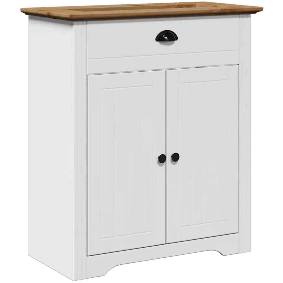 vidaXL Wastafelkast BODO 70x35x80 cm wit en bruin, foto 3