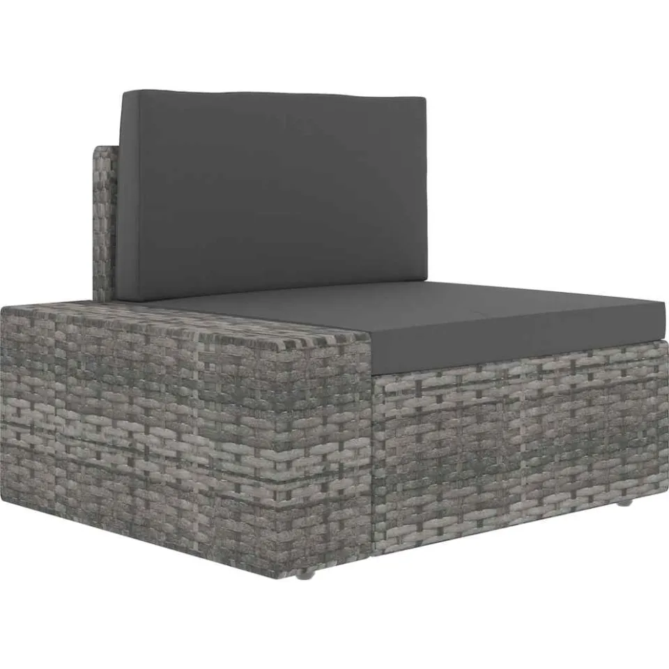 vidaXL 7-delige Loungeset poly rattan grijs, foto 4