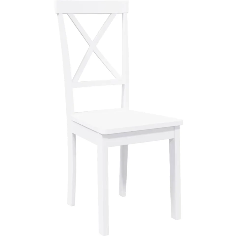 vidaXL Eetkamerstoelen 2 st massief hout rubber wit, foto 4