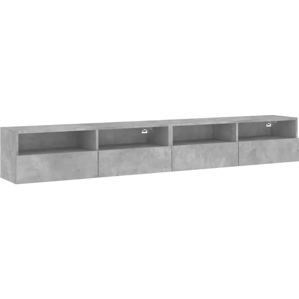 vidaXL Tv-wandmeubels 2 st 100x30x30 cm bewerkt hout betongrijs