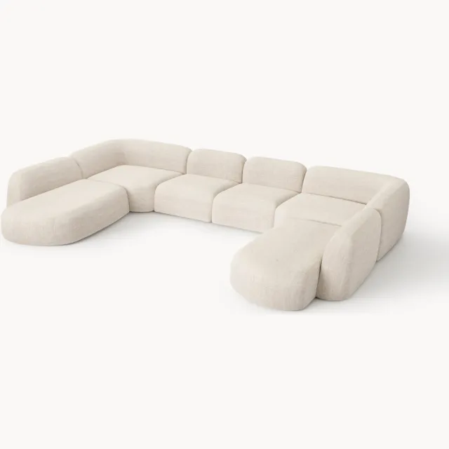 Westwing Collection Modulaire bouclé XL bank Wolke Beige