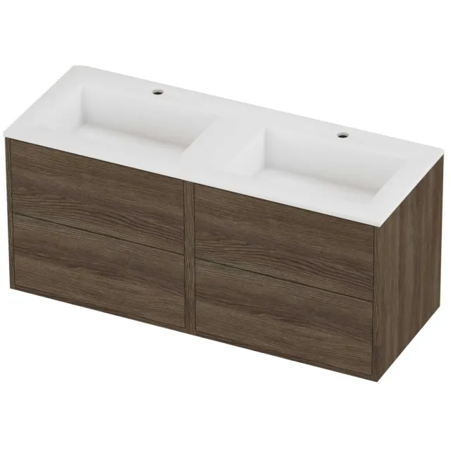 Proline Aristo Badmeubelset Polystone Elegant 120x46x54 cm Mat White Vital Oak Eiken