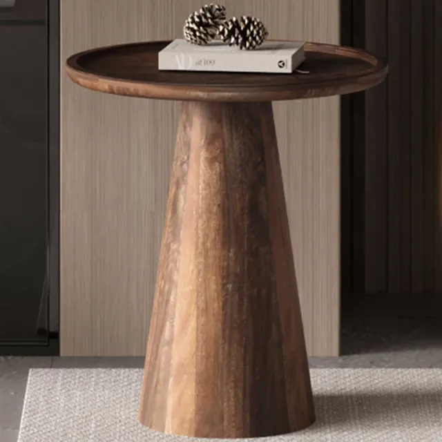 Rousseau Salontafel / Bijzettafel 'Jules' 45x50 cm Rond Mango Hout Lichtbruin