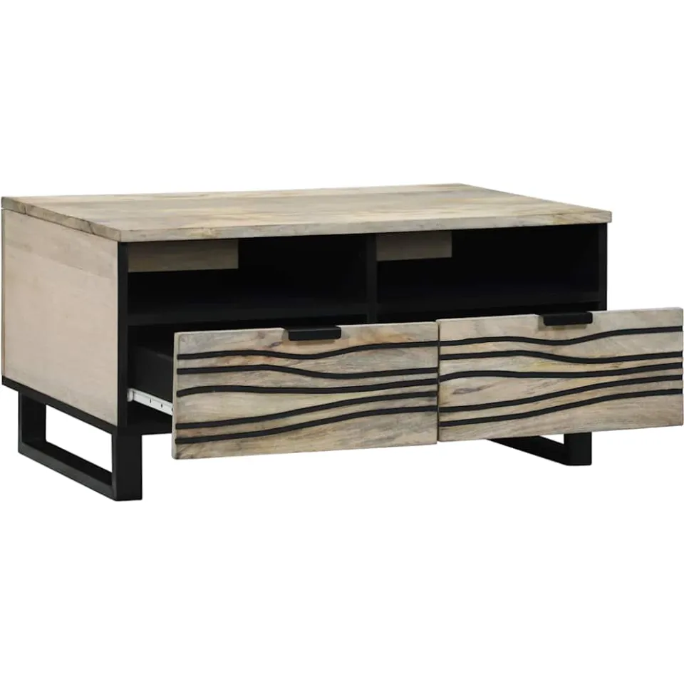 vidaXL Salontafel Wit 80 x 54 x 40 cm Bewerkt hout, foto 2