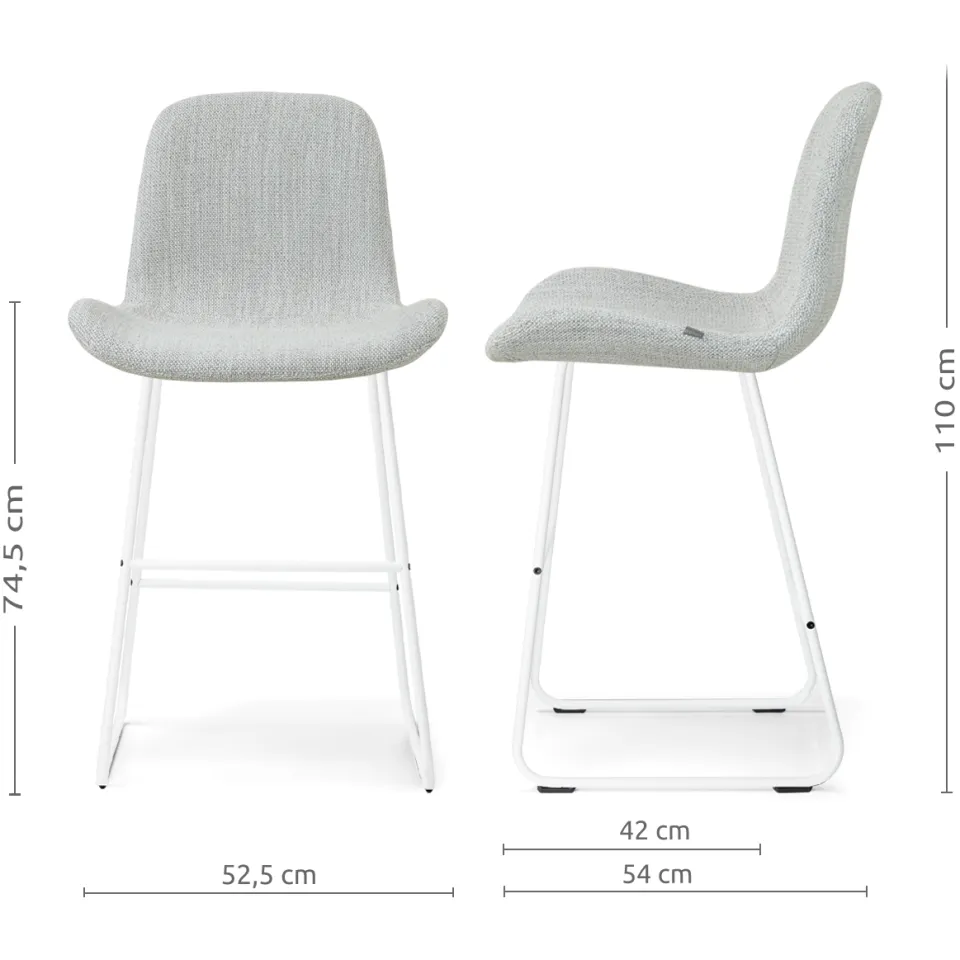 Nolon Nino-Fé barkruk grijs melange - wit onderstel - 75 cm, foto 2