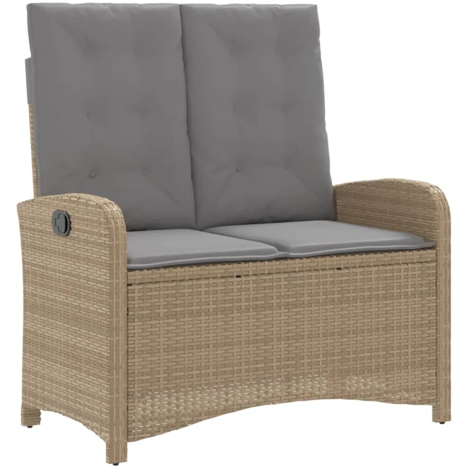 vidaXL 4-delige Tuinset met kussens poly rattan beige, foto 4