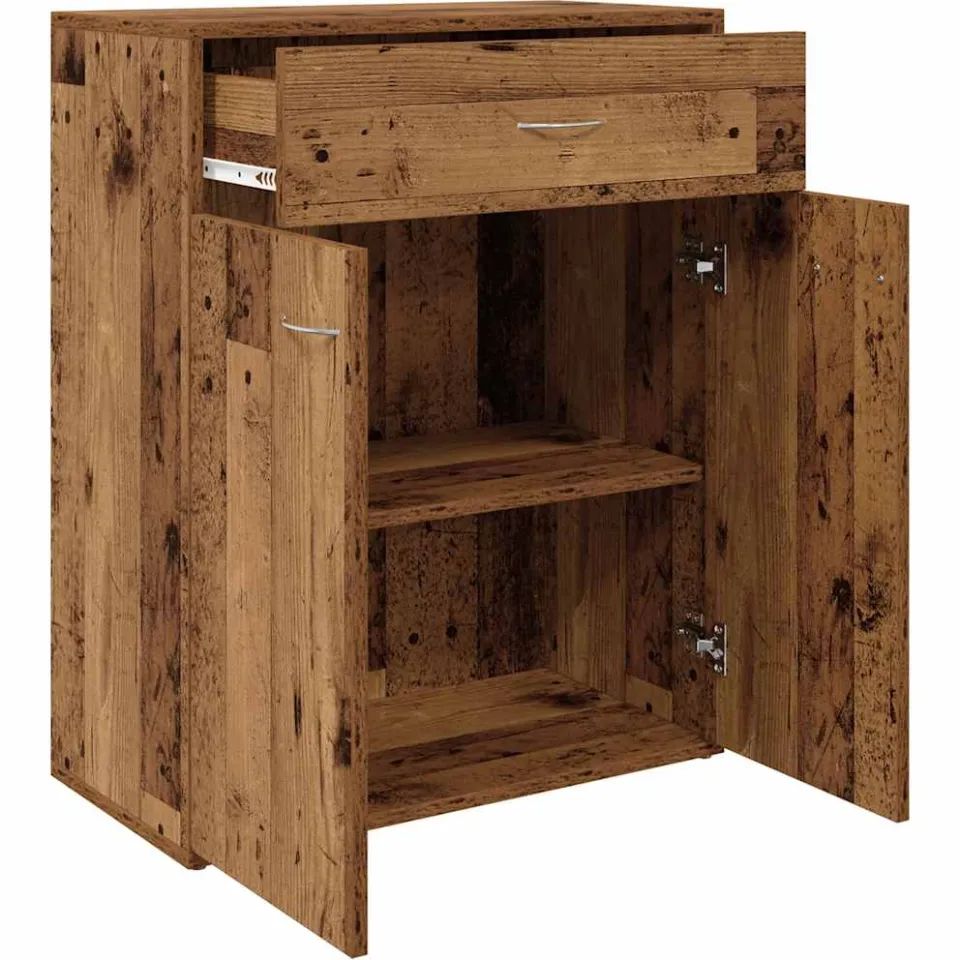 vidaXL Dressoir 60x30x75 cm bewerkt hout oud houtkleurig Bruin