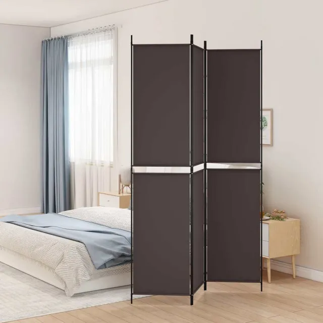 vidaXL Kamerscherm met 3 panelen 150x220 cm stof bruin, foto 2