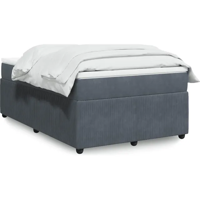 vidaXL Boxspring met matras fluweel donkergrijs 120x200 cm grijs