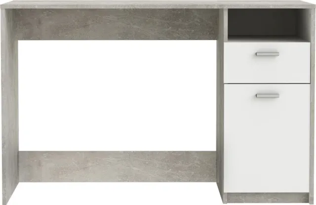 BELFURN Demeyere bureau Houston - betongrijs/wit - 76,8x121,5x50,1 cm