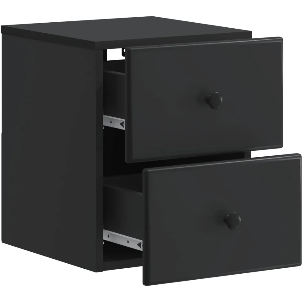 vidaXL Wandbeugel Bedkast Zwart 34,5 x 33 x 40 cm Bewerkt hout, foto 3