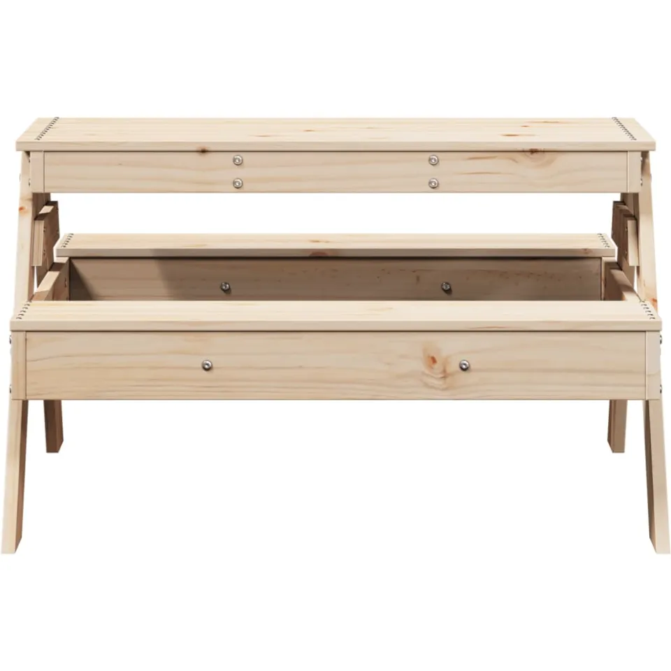 vidaXL Picknicktafel voor kinderen 88x97x52 cm massief grenenhout bruin