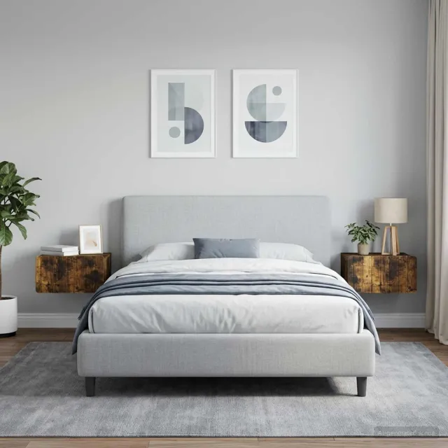 vidaXL Wandbeugel Bedkast 2 st Gerookt eiken 49 x 34,5 x 24 cm Bruin