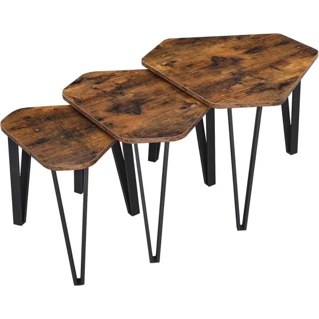 Skye Decor Bijzettafels - Set van 3 - Vintage Zwart