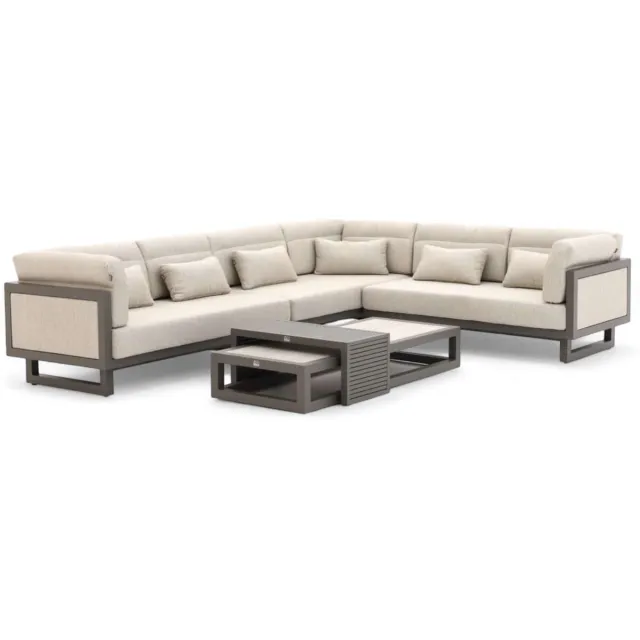 Apple Bee Santorini Loungeset 5-delig Nr.2 - Links Lang - Upholstered - 318 x 239 cm Taupe