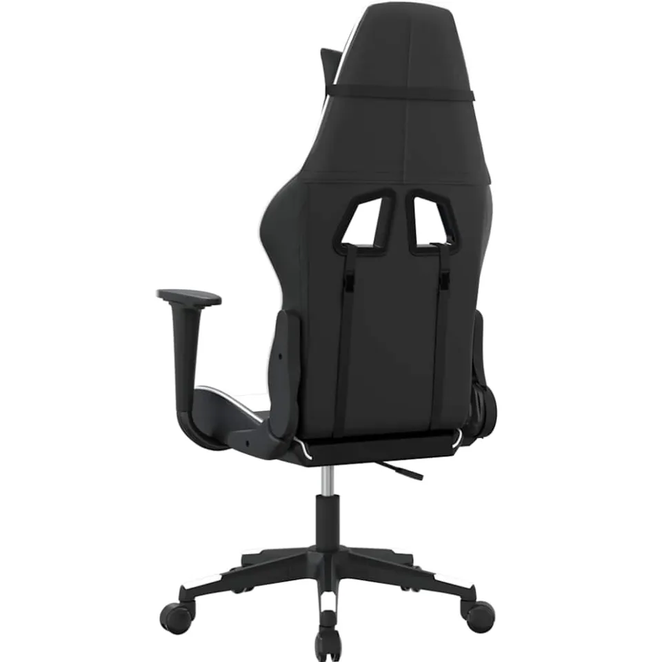 vidaXL Gamestoel kunstleer zwart en wit, foto 4