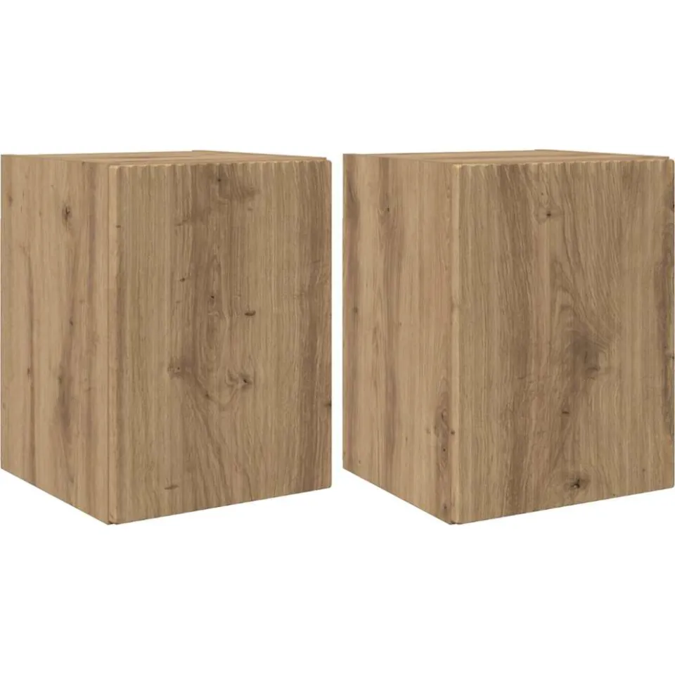 vidaXL TV Wandkast 2 st Artisanaal eiken Bewerkt hout, foto 3