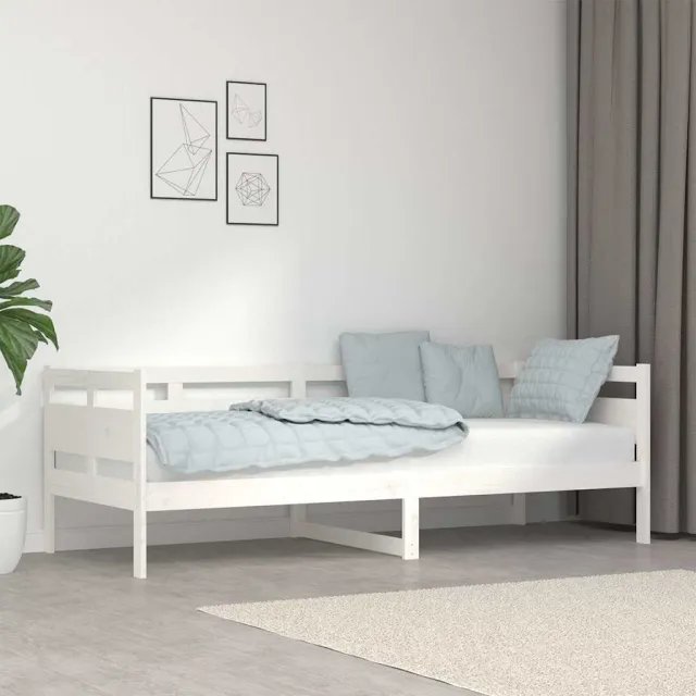 vidaXL Slaapbank massief grenenhout wit 80x200 cm