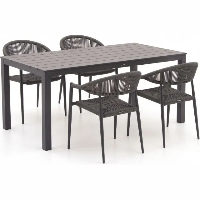 Manifesto Furniture Manifesto Belpasso/Menzano 160cm dining tuinset 5-delig stapelbaar, foto 2