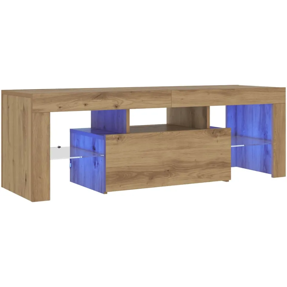 vidaXL Tv-meubel met LED 120x36,5x40 cm bewerkt hout artisanaal eiken, foto 4