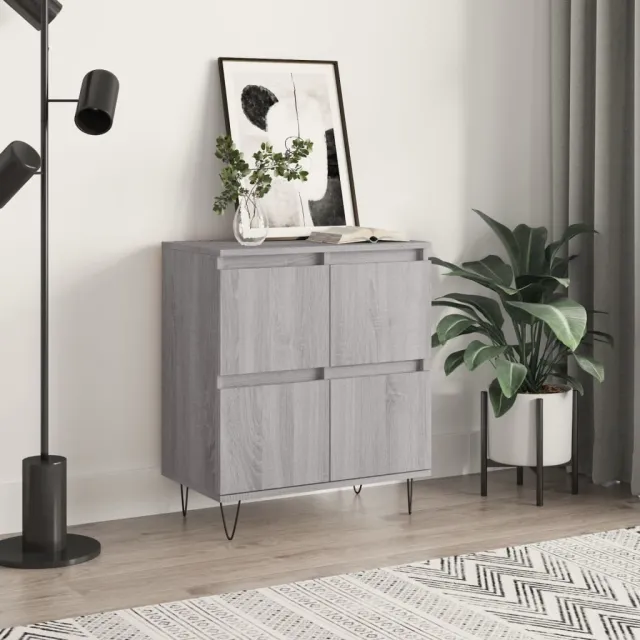 vidaXL Dressoir 60x35x70 cm bewerkt hout grijs sonoma eikenkleurig, foto 2