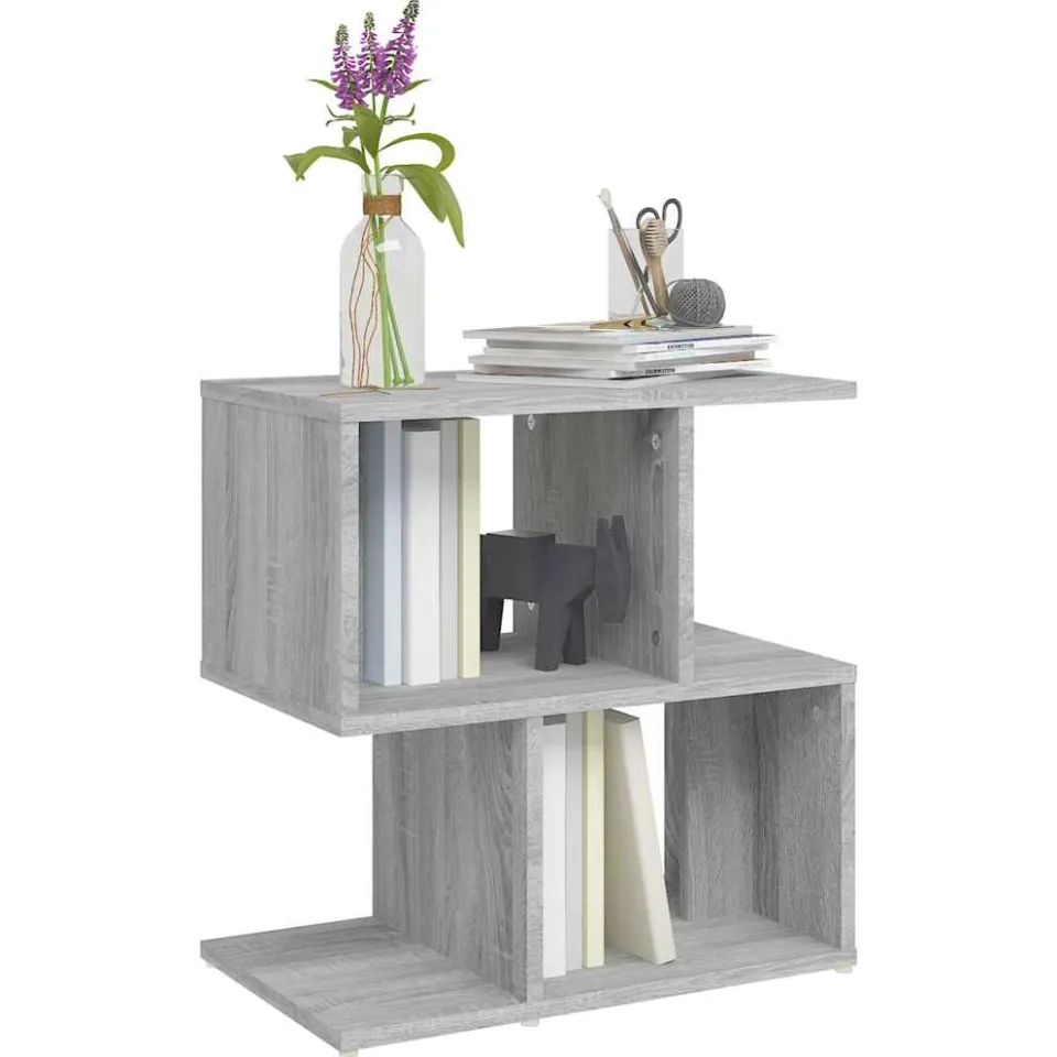 vidaXL Nachtkastje 50x30x51,5 cm bewerkt hout grijs sonoma eikenkleur