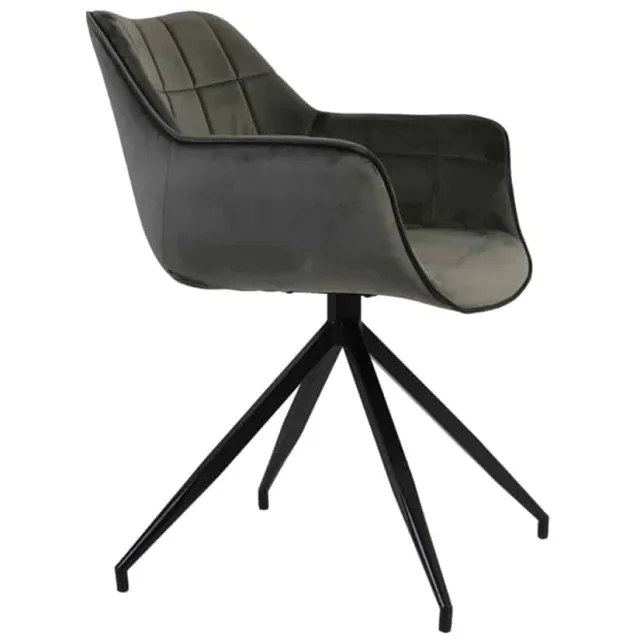 Eetkamerstoel Jaimy velvet donkergrijs