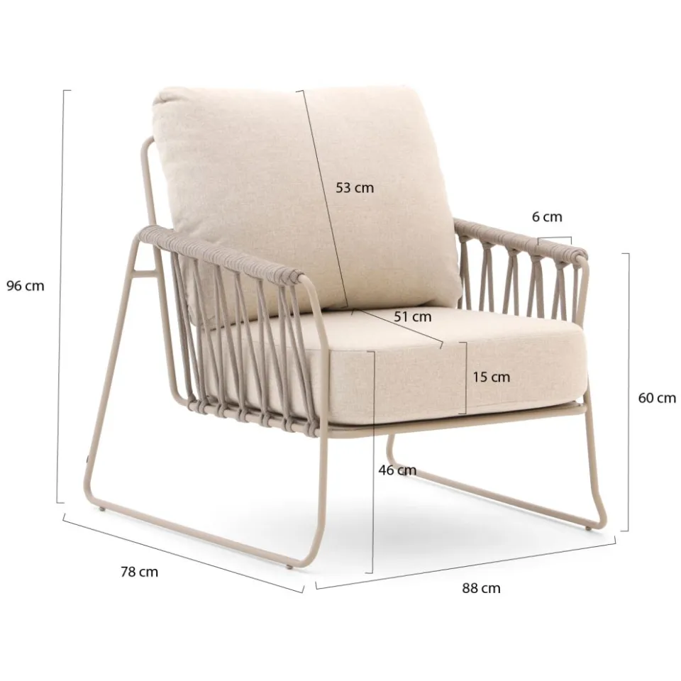 Tierra Outdoor Rivera lounge tuinstoel taupe, foto 2