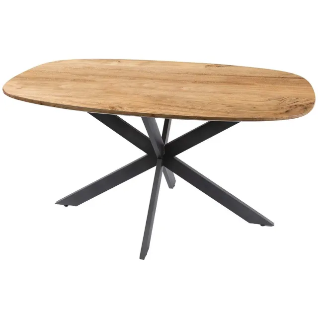 Nest of Nora Eettafel Vina - 150 cm - Deens ovaal massief acaciahout naturel - Eetkamertafel / eettafels ovaal - Spiderframe staal