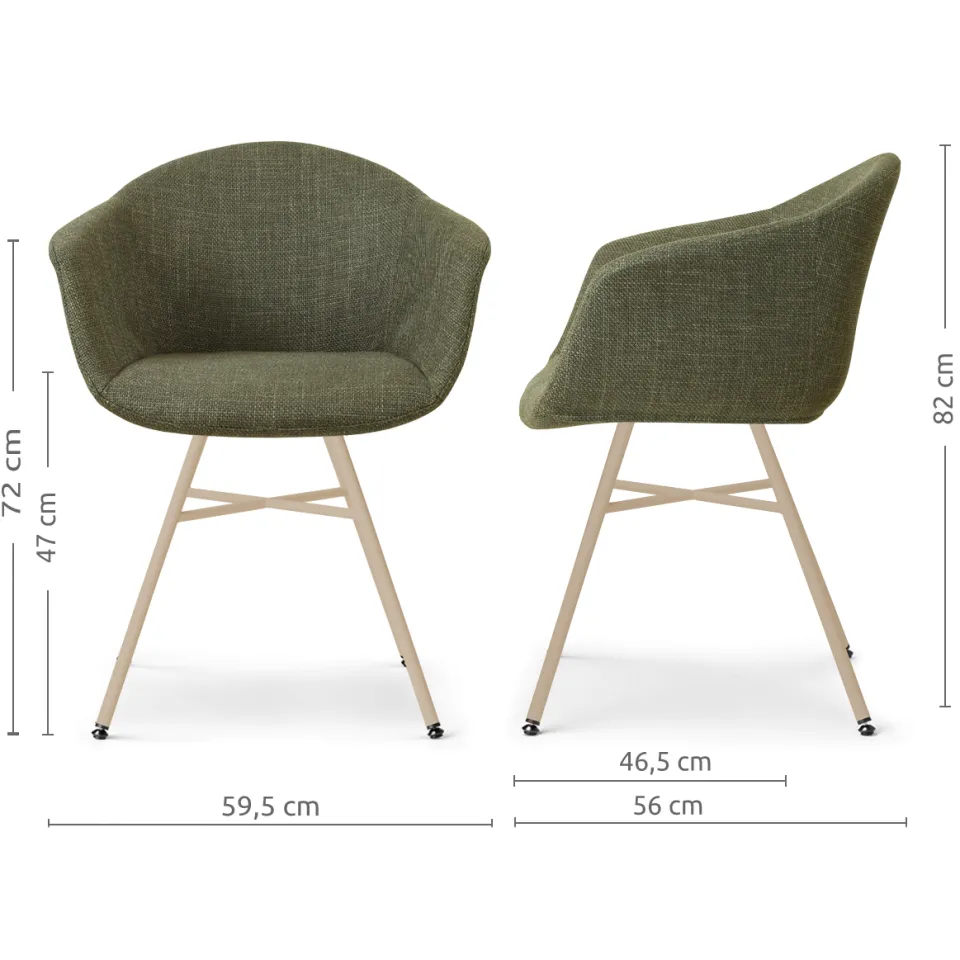 Nolon Noa-Otis eetkamerstoel forestgroen - beige onderstel, foto 2