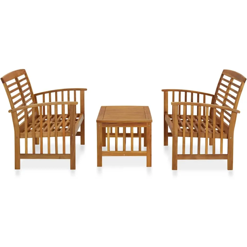 vidaXL 3-delige Loungeset massief acaciahout bruin, foto 2
