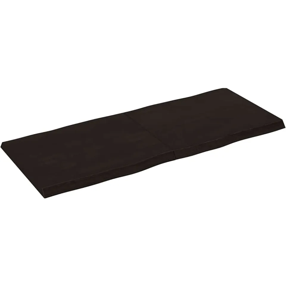 vidaXL Tafelblad natuurlijke rand 120x50x(2-4)cm eikenhout donkerbruin