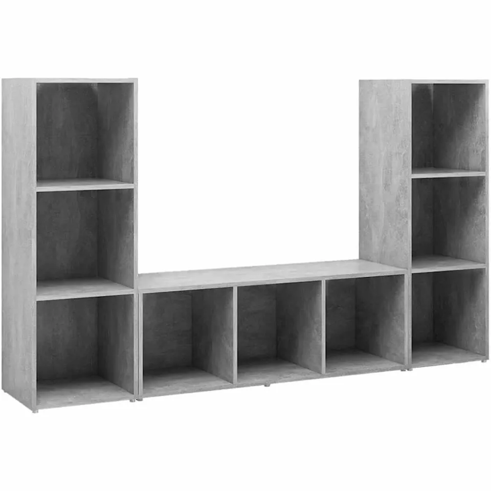vidaXL Tv-meubelen 3 st 107x35x37 cm bewerkt hout betongrij grijs, foto 3