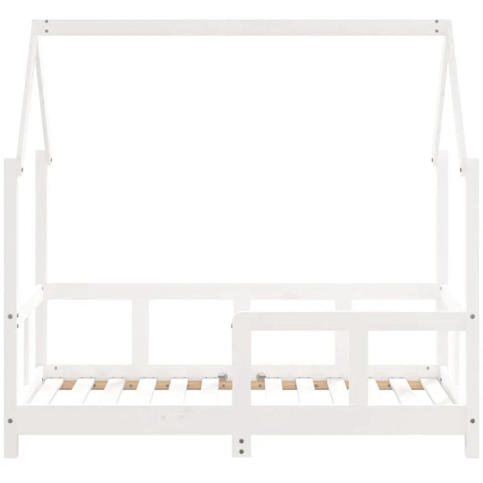 vidaXL Kinderbedframe 70x140 cm massief grenenhout wit, foto 4