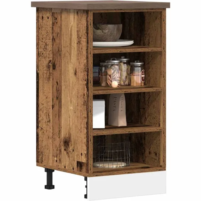 vidaXL Onderkast Riga 40x44,5x81,5 cm bewerkt hout oud houtkleurig Bruin