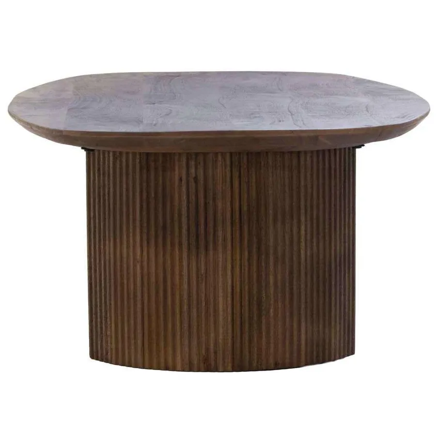 Giga Meubel Salontafel Lorna - Deens Ovaal Donkerbruin Hout - 130x70x38cm, foto 2