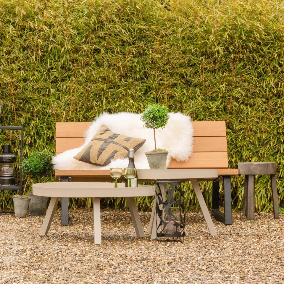 WOOOD Banco Tuinbank - Hout/Metaal - Naturel - 78x132x82, foto 4