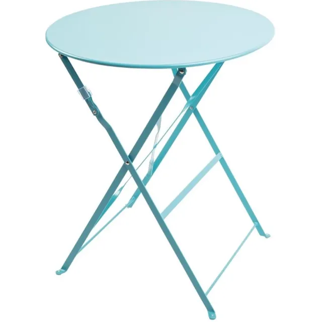Bolero ronde stalen opklapbare tafel turquoise 59,5cm Ø Multicolor