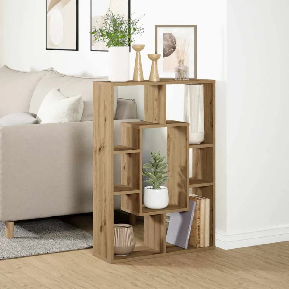 vidaXL Boekenkast 63x20x90 cm bewerkt hout artisanaal eikenkleurig, foto 2