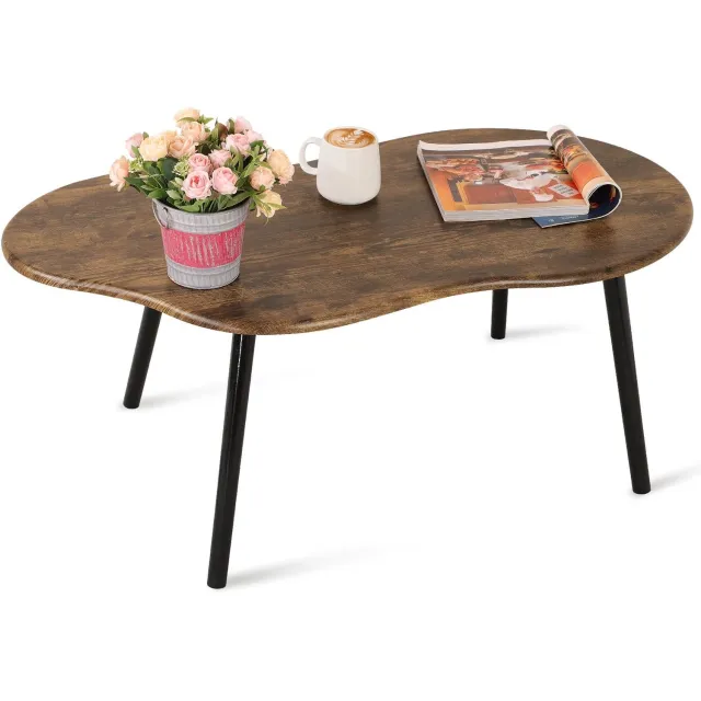 Duraxl Wolkvormige salontafel - 100 x 50 x 42 cm - Hout Bruin