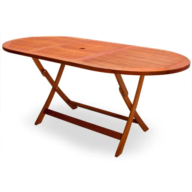 Casaria Inklapbare Tuintafel – met Parasolhouder 160x85x75cm – Acacia FSC® Bruin