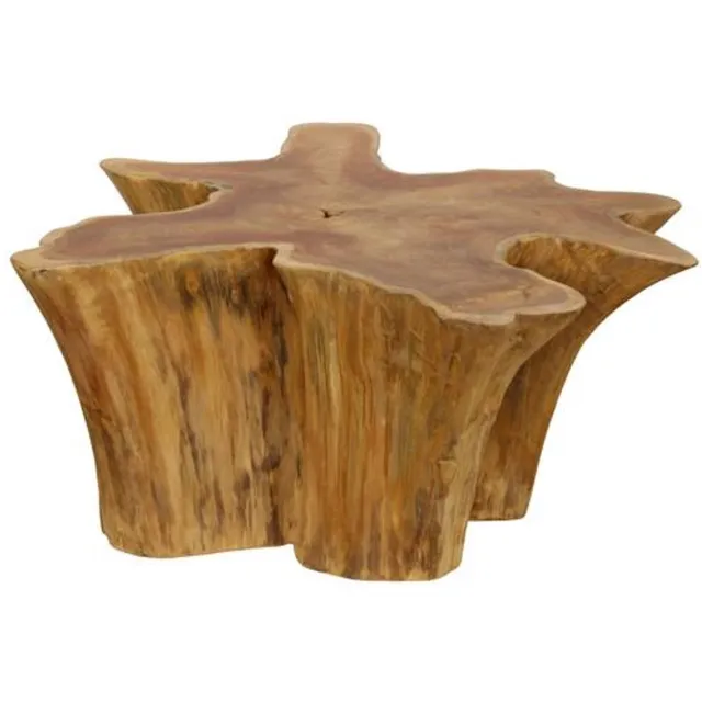 Cozy Ibiza Teakhouten salontafel naturel – 98x98x45 cm ["Naturel"]