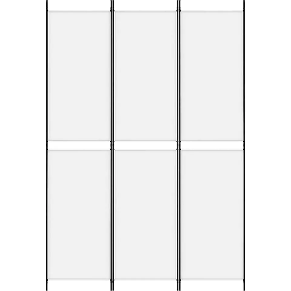 vidaXL Kamerscherm met 3 panelen 150x220 cm stof wit