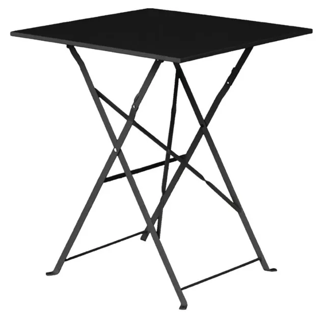 Bolero vierkante opklapbare stalen tafel zwart 60cm