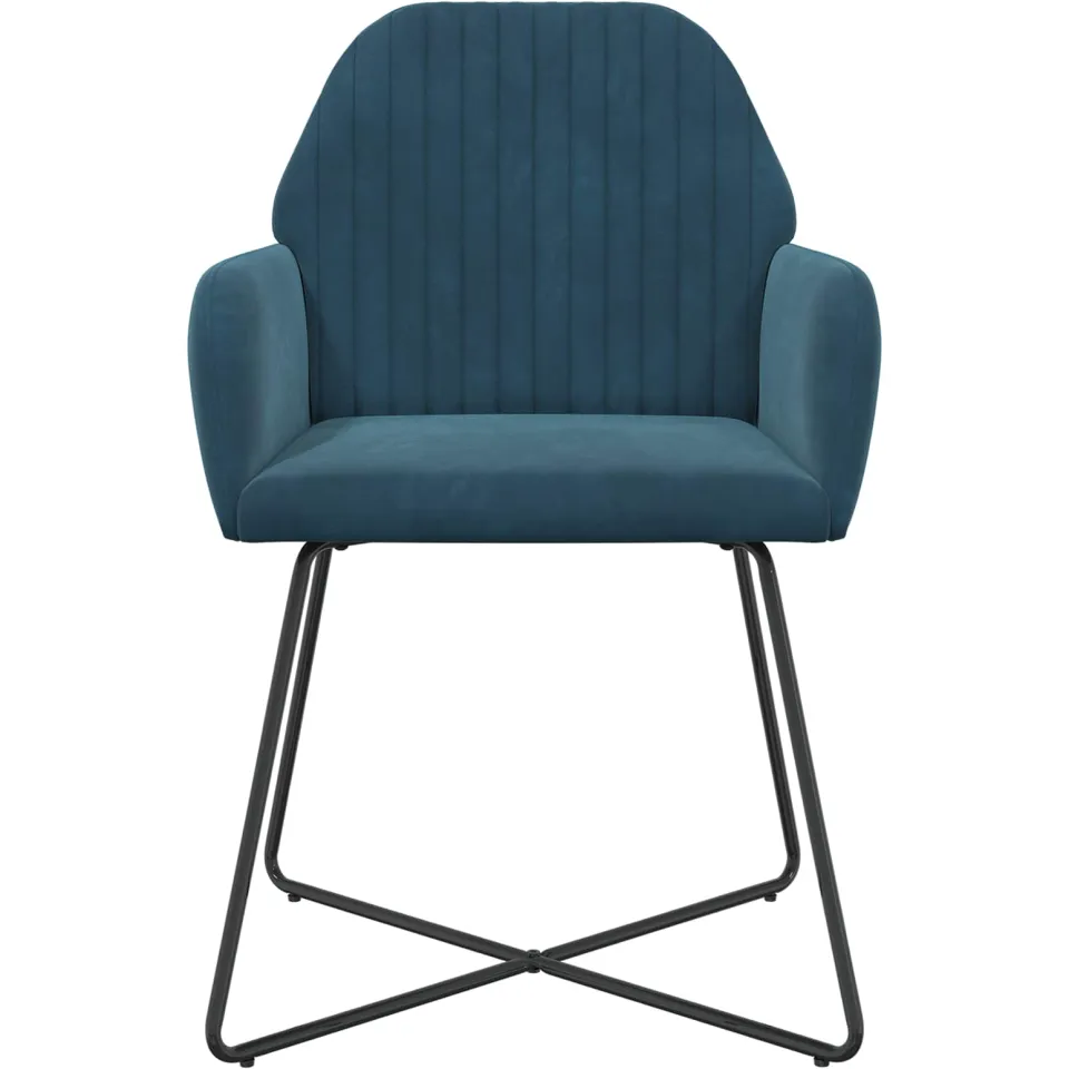 vidaXL Eettafelstoelen 2 st fluweel Blauw 55 x 50 x 84 cm