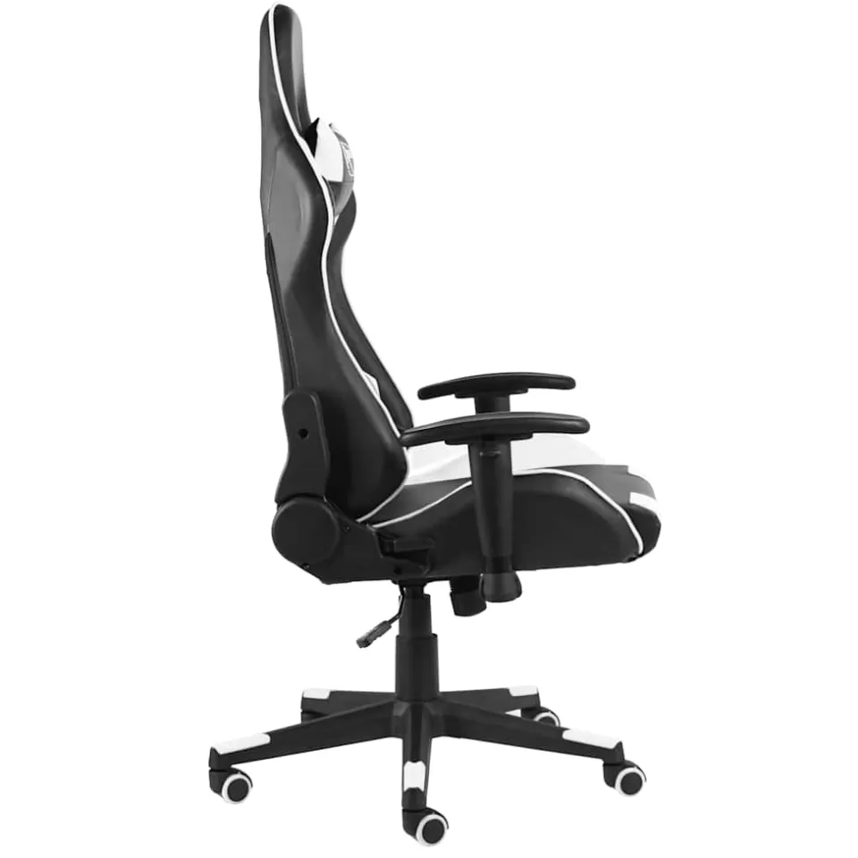 vidaXL Gamestoel draaibaar PVC wit, foto 3