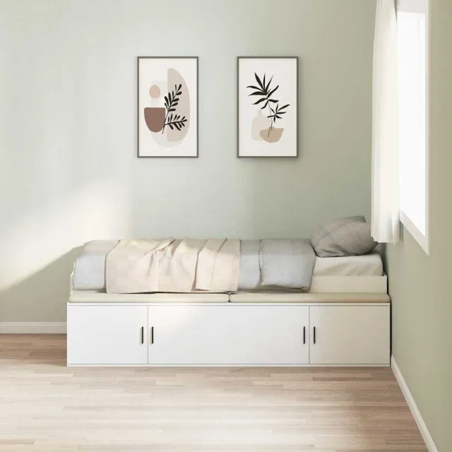 vidaXL Bedframe met lade met opslag Wit 100 x 200 cm Bewerkt hout