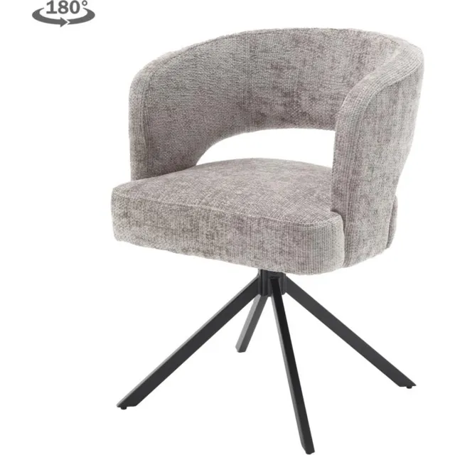 Tower Living Eetkamerstoel Mura - Zilver Stof - 62x60x81cm