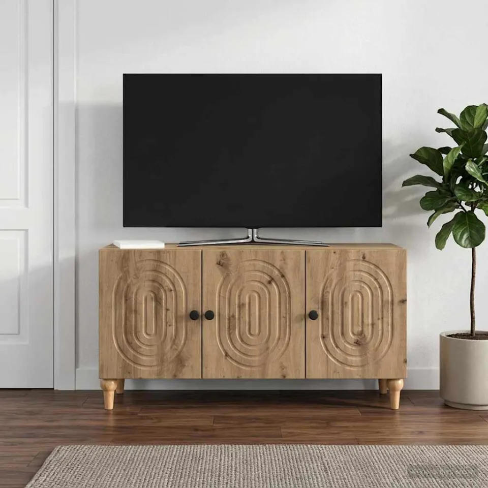 vidaXL TV-kast 99 x 34,5 x 50 cm Artisanaal eiken Bewerkt hout, foto 4