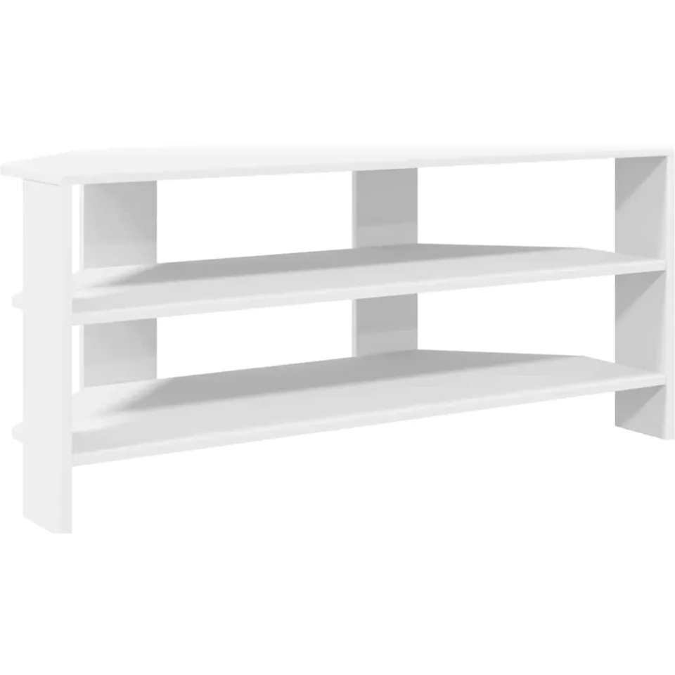vidaXL HoekTVKast 100 x 40,5 x 45 cm Wit Bewerkt hout, foto 3
